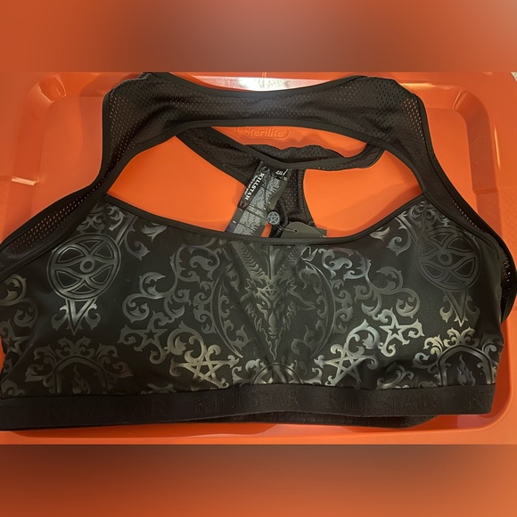 Killstar Black Patterned Sports Bra - Picture 1 of 6